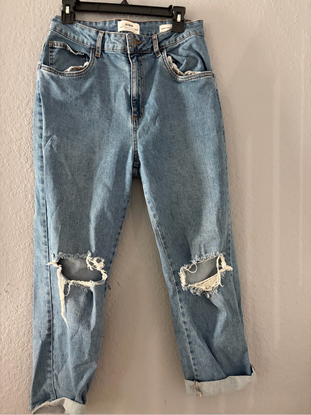 Cotton On Light Blue Distressed Boyfriend Jeans - Picture 2 of 5